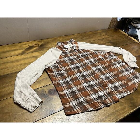 Modish Rebel Women’s Long Sleeve Plaid Button Down Shirt Size Medium NWT - Picture 4 of 4